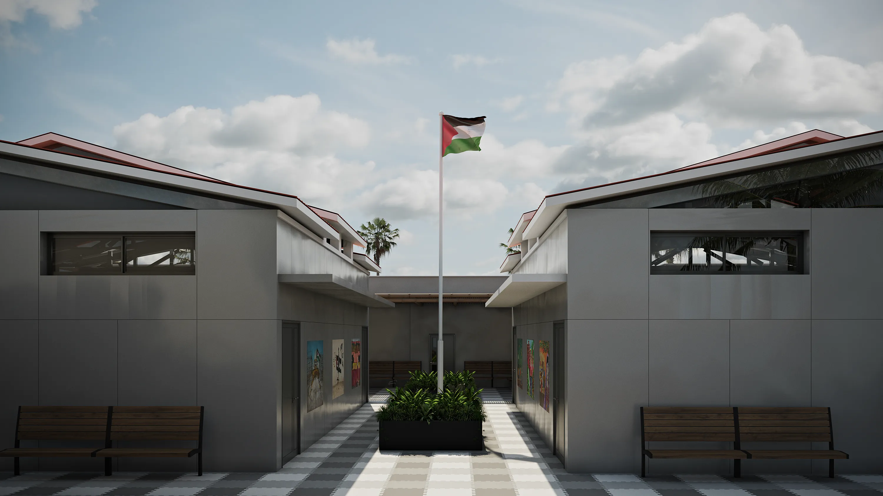 Khan Al-Ahmar School — design visualization